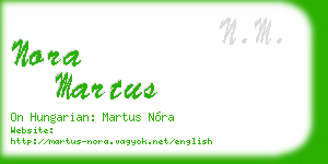 nora martus business card